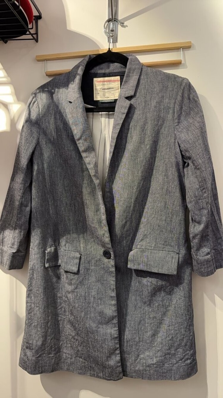Cartonnier Women's Long Gray Blazer Size XS